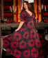 Vneck Puffed Sleeve Maxi Dress